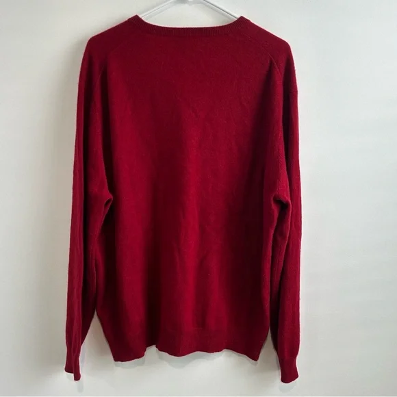 Club Room red cashmere V-neck Sweater 2 Ply Red Men’s Size XL - Picture 7 of 12